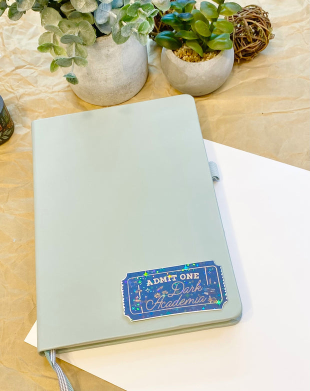 Cozy Dark Academia Holographic Sticker