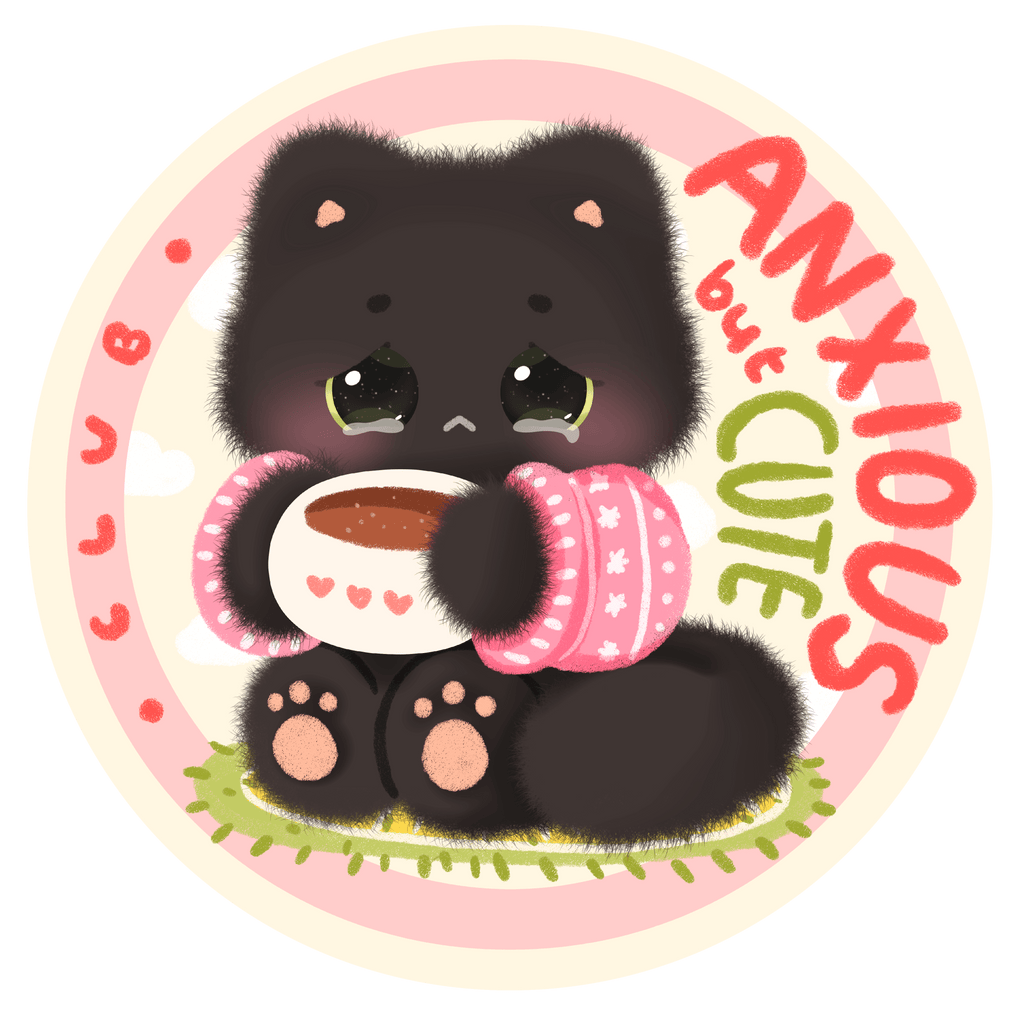 Anxious Black Cat Vinyl Die-cut Sticker