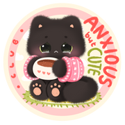 Anxious Black Cat Vinyl Die-cut Sticker