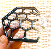 Hand Crafted Bee and Honeycomb Resin Coaster, Set of 2