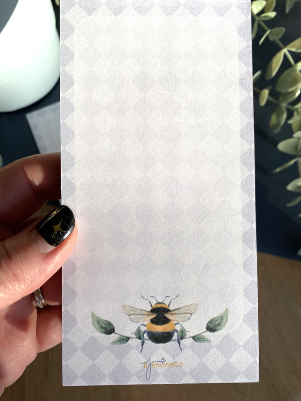 Diamond Bee Memo Pad, To Do List Notepad, Writing Pad, Aesthetic Stationery Office Supplies