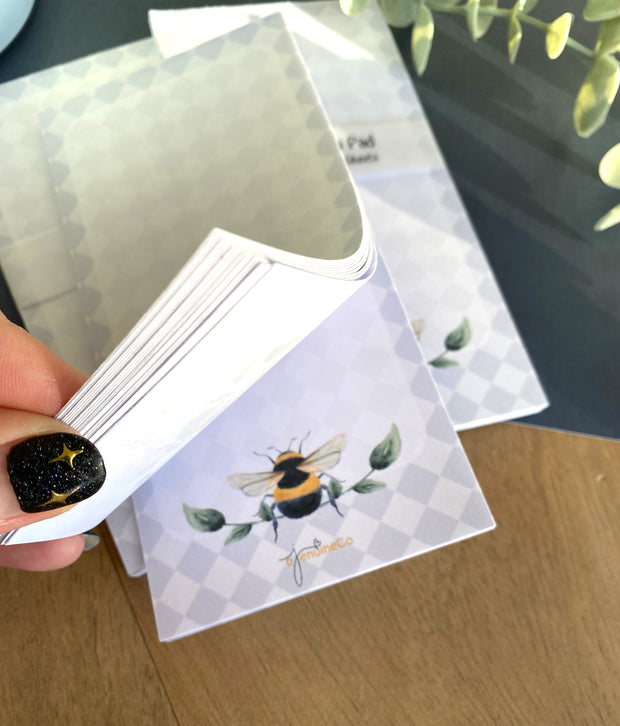 Diamond Bee Memo Pad, To Do List Notepad, Writing Pad, Aesthetic Stationery Office Supplies