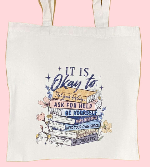 Motivational Book Stack Tote Bag