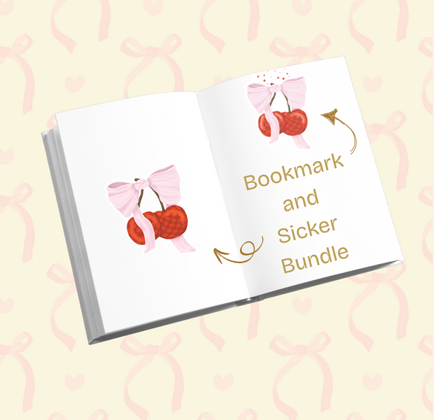 Cutee Coquette Checkered Cherries Magnetic Bookmark