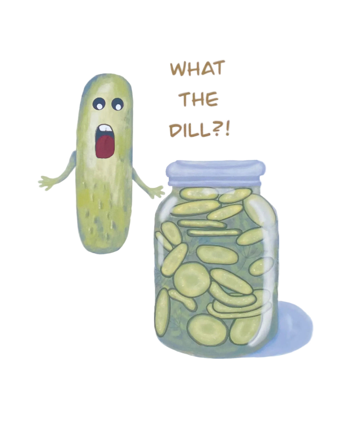 Humorous Dill Pickle Digital Art Print