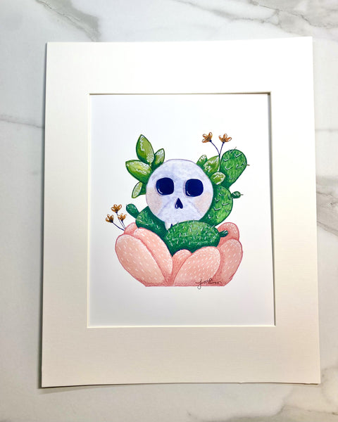 Cactus Skull Wall Art Print
