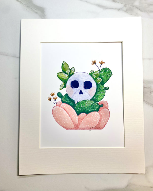 Cactus Skull Wall Art Print