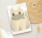 Cute cat notepad 4 x 6“ 50 sheets with option to add magnet strip on the back