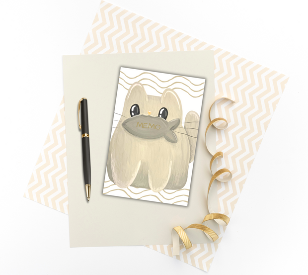 Hand Painted, Handmade CAT Memo Pad, Grocery Shopping List Notepad, Home Office Stationery Decor, Cat Lover Gift