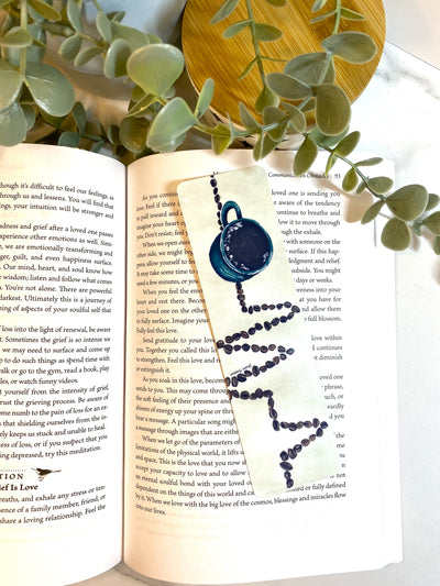 Coffee themed laminated bookmark