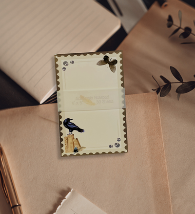 Dark Academia 50 Sheet Notepad, Handmade Stationery