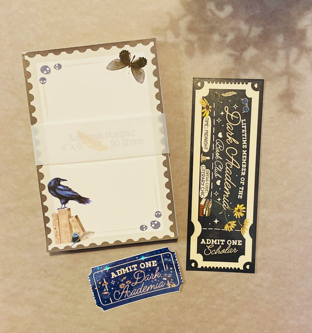 Dark Academia Bookish Memo Pad