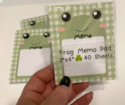 Kawaii Frog Theme Memo Pad, To Do List, Stationery Notepad for Frog Lover Gift