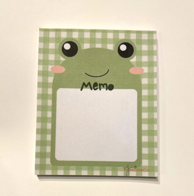 Kawaii Frog Theme Memo Pad, To Do List, Stationery Notepad for Frog Lover Gift