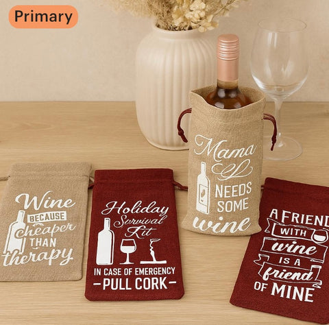 Personalized Wine Bag with Drawstring