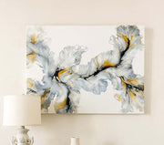 Abstract Art Wall Art piece with flowing beautiful colors that will fit with any home decor! Deep edge canvas ready to hang.