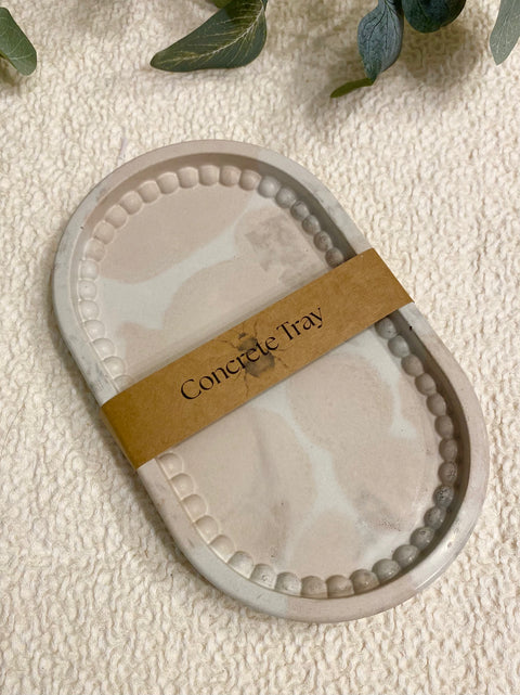 Handcrafted Concrete Trinket Tray - Table Decor