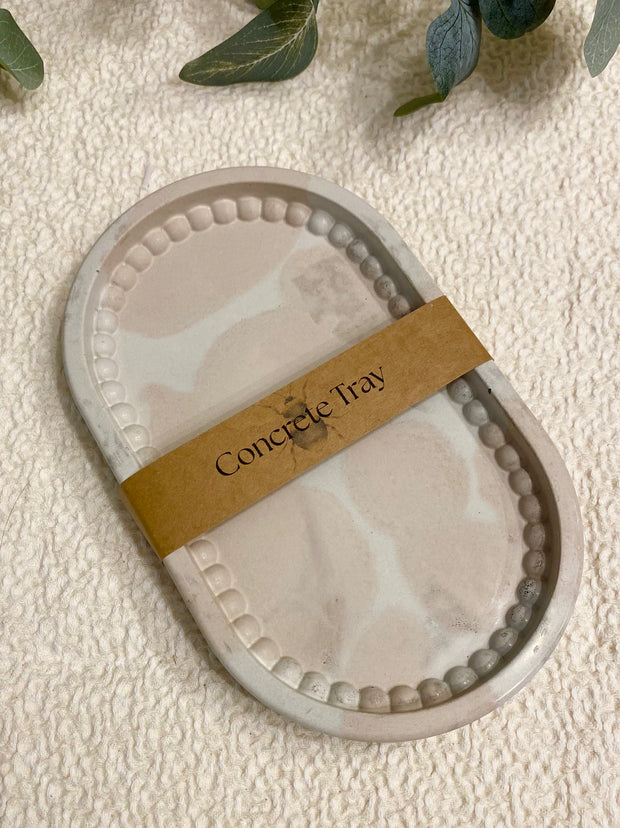 Handcrafted Concrete Trinket Tray - Table Decor