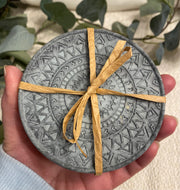 Concrete Mandala Coaster Set of 2