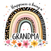 Flowers and Rainbow Grandma Die-Cut Sticker
