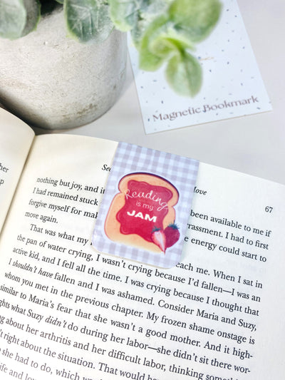 Toast and Jam, Plaid  Magnetic Bookmark, Aesthetic Bookish Merch