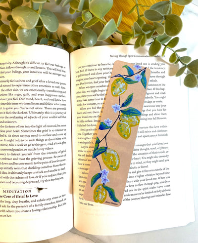 Lemon, botanical laminated bookmark