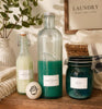 Minimalist laundry labels on bottles, modern home organization, handmade Canadian home decor by bJenuineCo