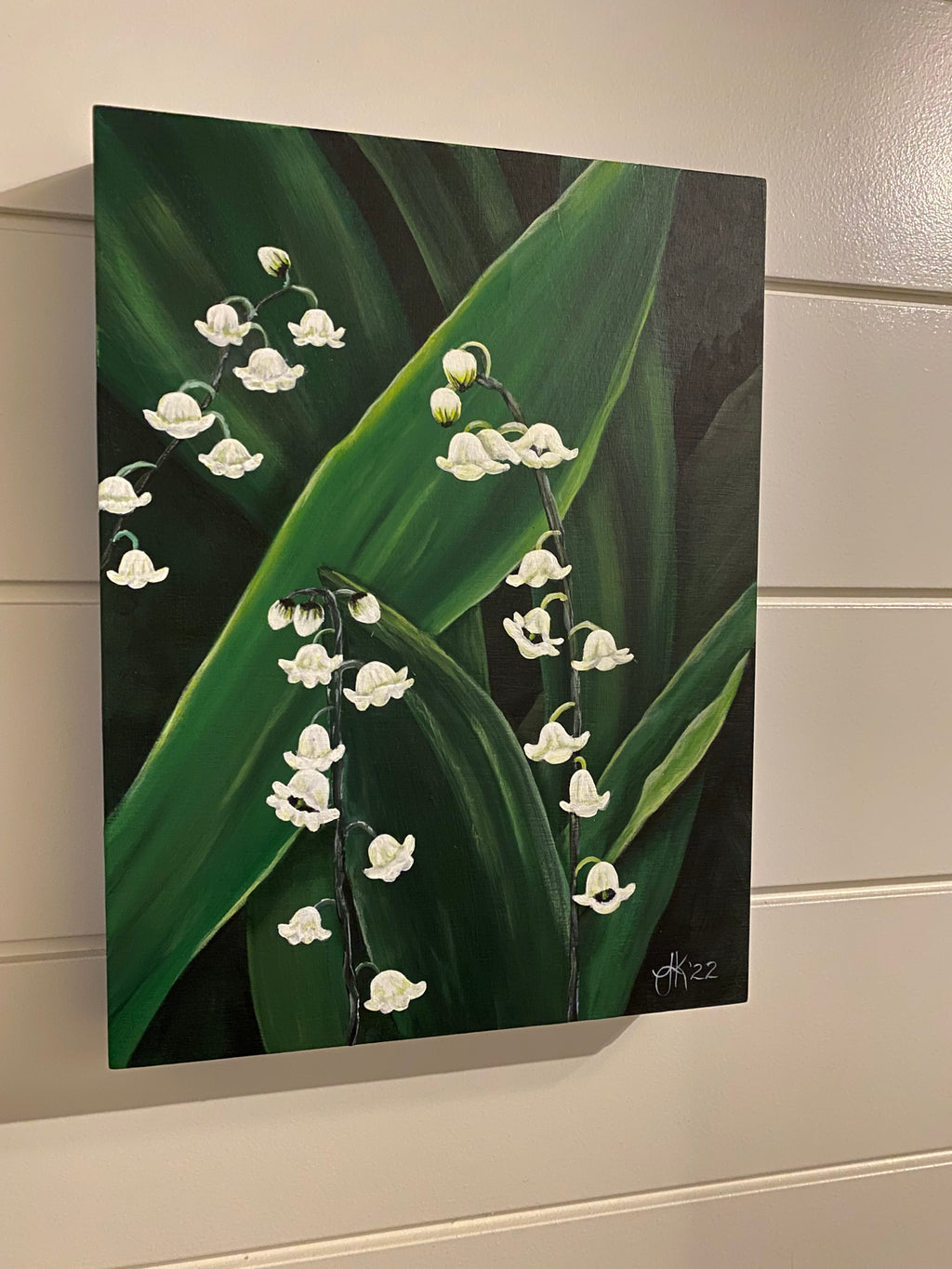 Original Acrylic Lily of the Valley Painting
