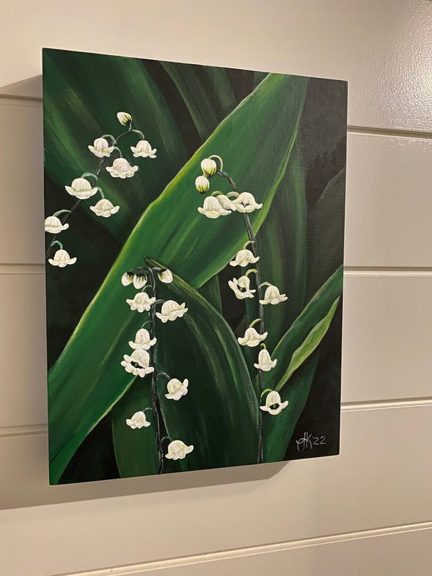 Original Acrylic Painting, May Birth Flower