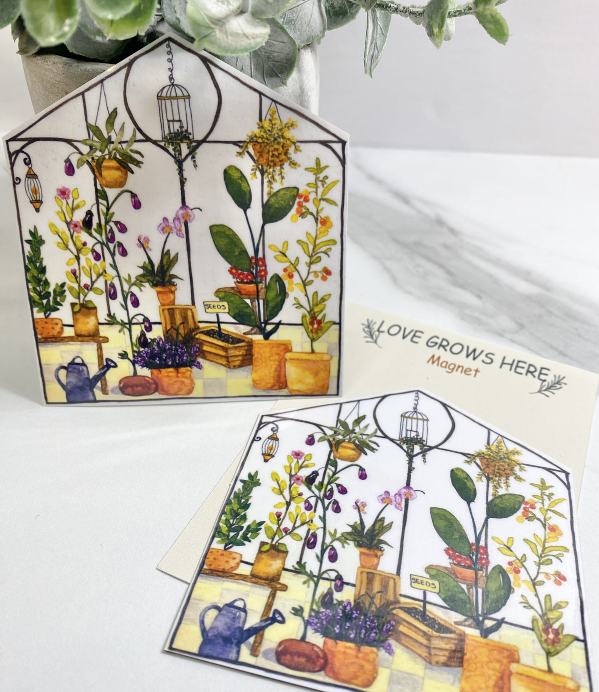 Cozy Botanical Original Art Magnet Decor, Artistic Fridge Magnets, House Warming Gift, Decorative Magnets, Gift For Plant Lover, Home Decor.