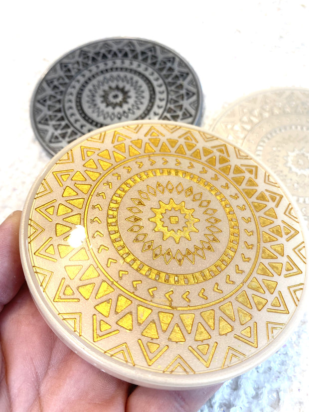 Hand Crafted Mandela Resin Coaster