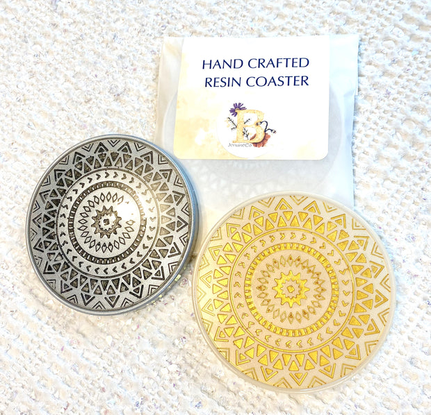 Hand Crafted Mandela Resin Coaster