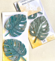 Hand Crafted Resin Monstera Leaf Set of 2