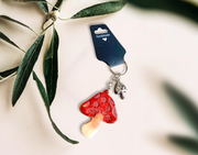 Handmade Resin Mushroom Keychain and Charm
