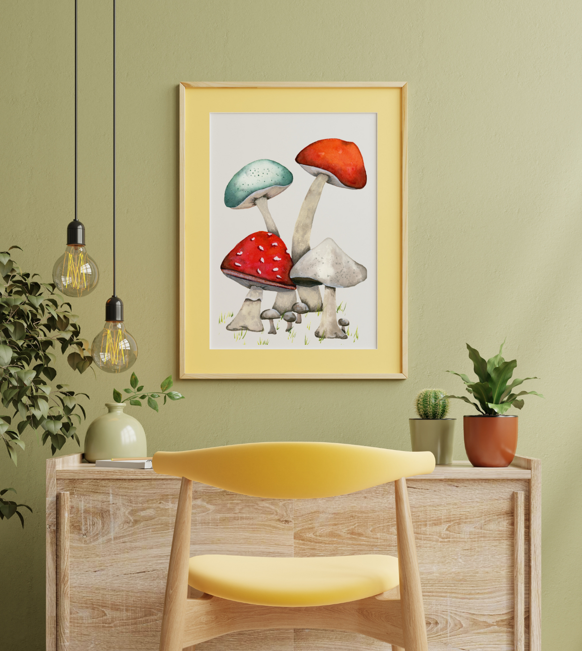 Cottage Core Mushroom Art Print