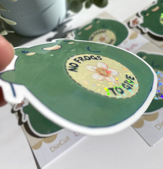 Kawaii Holographic Frog Sticker
