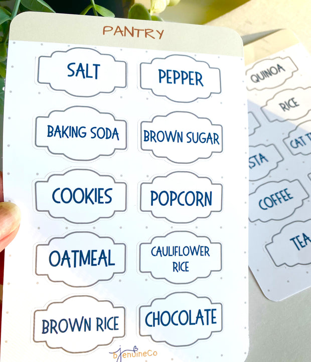 CLASSIC Design Set of 3 Functional Pantry Sticker Label Sheets