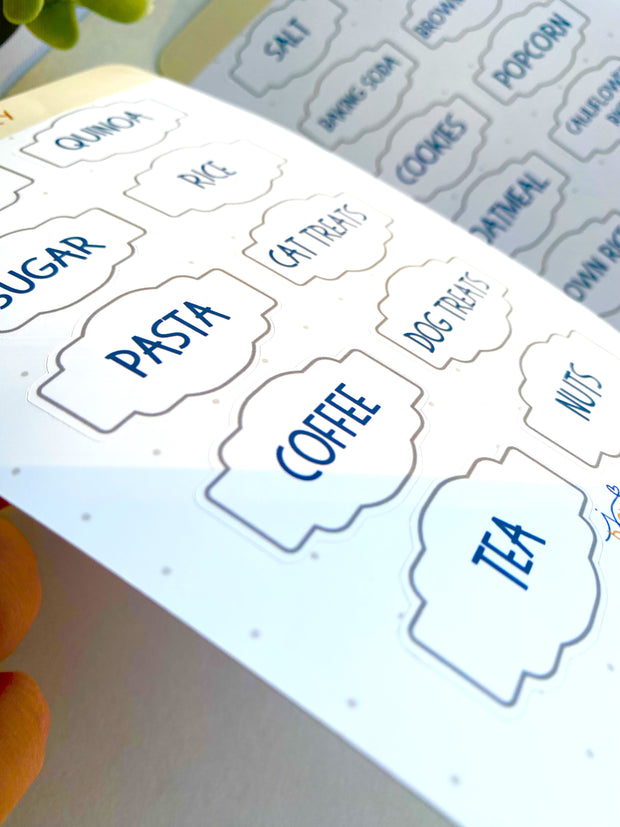 CLASSIC Design Set of 3 Functional Pantry Sticker Label Sheets