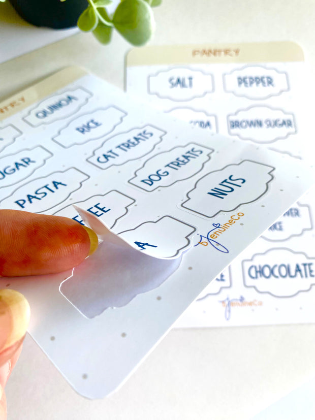 CLASSIC Design Set of 3 Functional Pantry Sticker Label Sheets