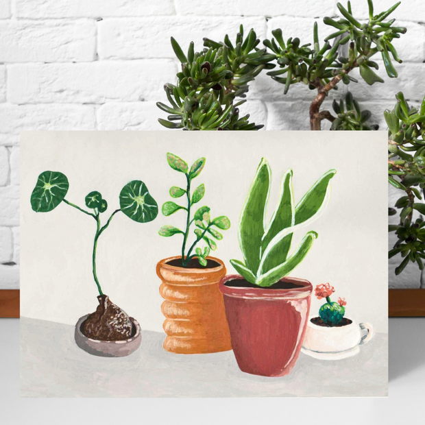Minimalist Potted Plants Original Art Print