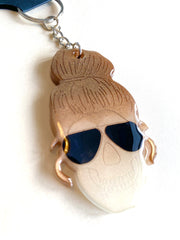 Handmade Resin Girl Skull Keychain