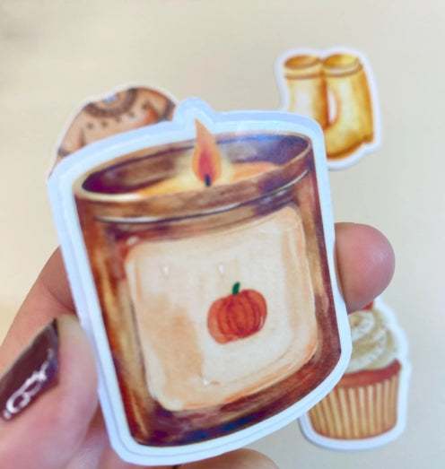 Fall Sticker Pack, 5 Stickers Vinyl Waterproof Die-cut Sticker, Water bottle, Laptop or Journal Decal