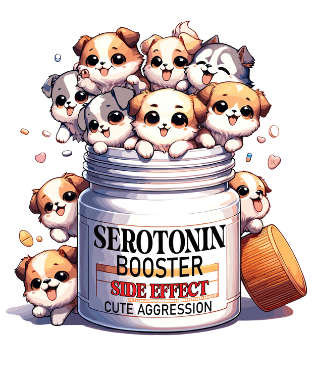 Serotonin Booster Cute Dog Vinyl Die-cut Sticker
