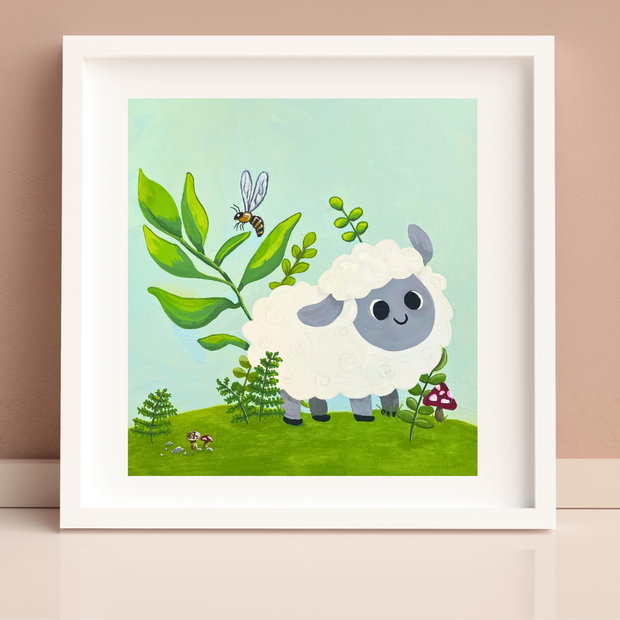 Sheep Painting, Original Art Print