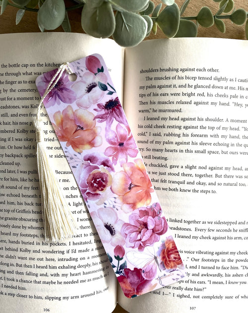 Aesthetic Boho floral laminated bookmark