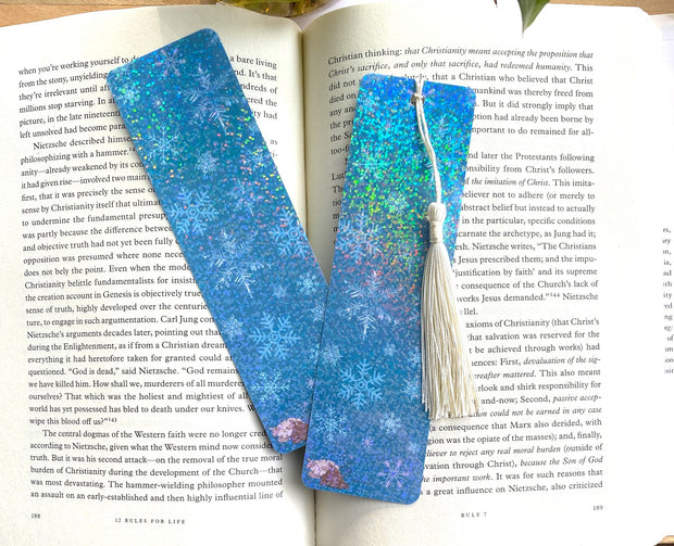 Snowflake Winter Holographic Bookmark