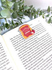 Cute strawberry, jam, magnetic bookmark, bookish merch