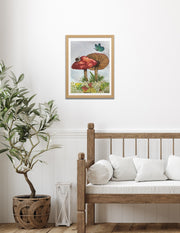 Cottage Core Mushroom Painting, Mushroom Wall Decor, Enchanted Forest Painting, Botanical Painting, Mushroom Wall Art, Watercolor Painting