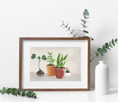Potted plant, botanical art print