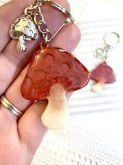 Handmade Resin Mushroom Keychain and Charm